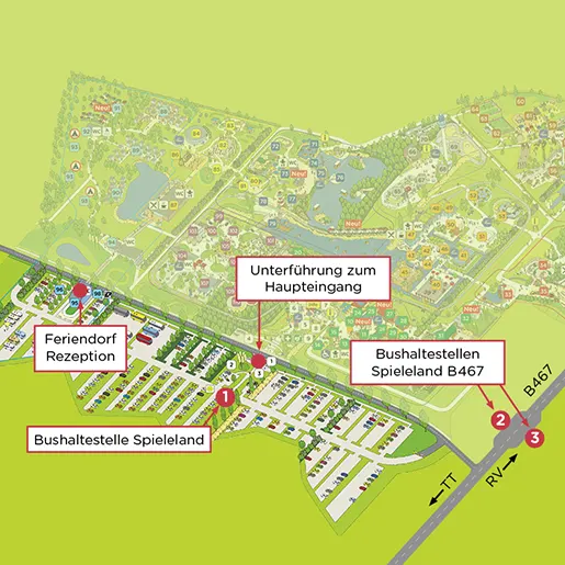 Ravensburger Spieleland_Anreise_Karte_Parkplatz Plan Ravensburger Spieleland
